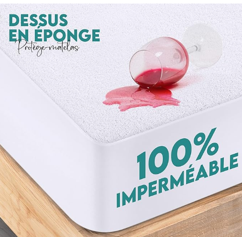 Utopia Bedding Protège Matelas 160 x 200 x 30 cm Imperméable, Certifié Oeko TEX, Alèse Drap Housse, Matelas Couvre, Respirant, Élastique Tout Autour Blanc