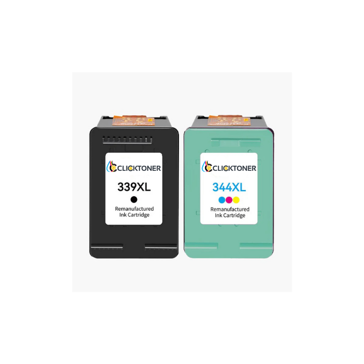 HP 344/339XL Cartouche d'encre compatible (Noir et Couleur )| Recyclée et écologique - Indication niveau d encre - Format XL