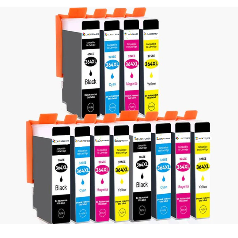 HP 364XL Cartouche d'encre Compatible - 4 Couleurs | Recyclée et écologique - Format XL