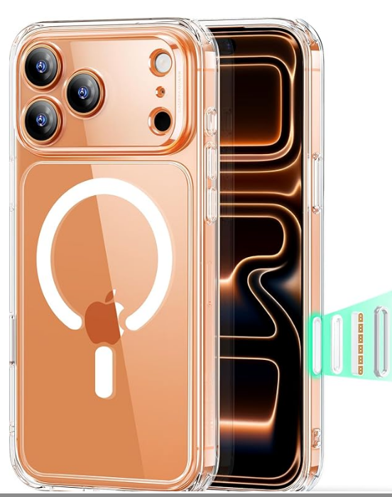 ESR Coque pour iPhone 17 Pro Max, Protection Commande de la Caméra, Compatible avec MagSafe, Protection Antichute de Qualité Militaire, Coins Air Guard Absorbant Les Chocs, Série Hybride,Transparente