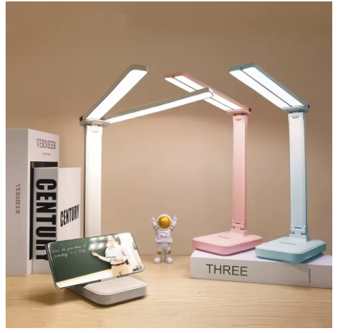 Lampe de Bureau LED 3 Niveaux D'Intensité Variable Tactile Veilleuse Rechargeable USB Protection des Yeux Lampe de Bureau Pliable