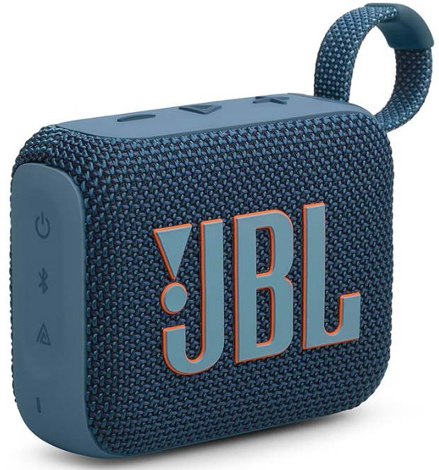 JBL GO 4, Enceinte Bluetooth ultra-portable, son JBL Pro, basses percutantes, 7 heures d'autonomie, fonction Playtime Boost, résistante à l'eau et à la poussière IP67, bleu