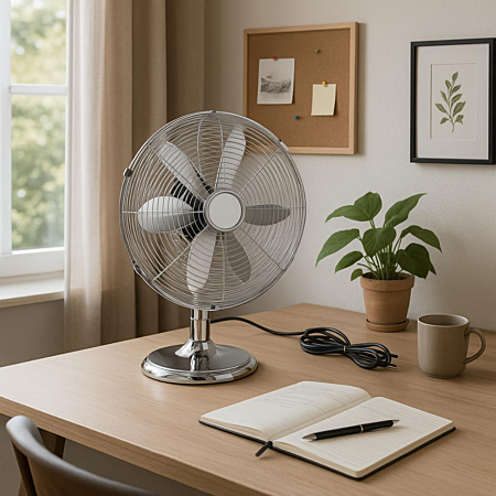 Ventilateur de table Boreas diam.30cm - Argent - Voltman