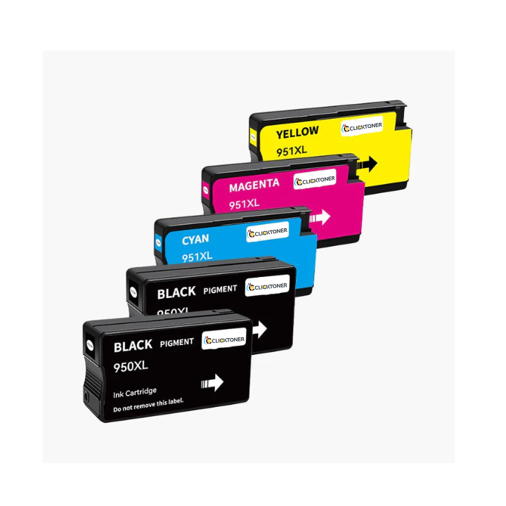 HP 950 / 951XL Cartouche d'encre Compatible - 4 Couleurs | Recyclée et écologique - Format XL